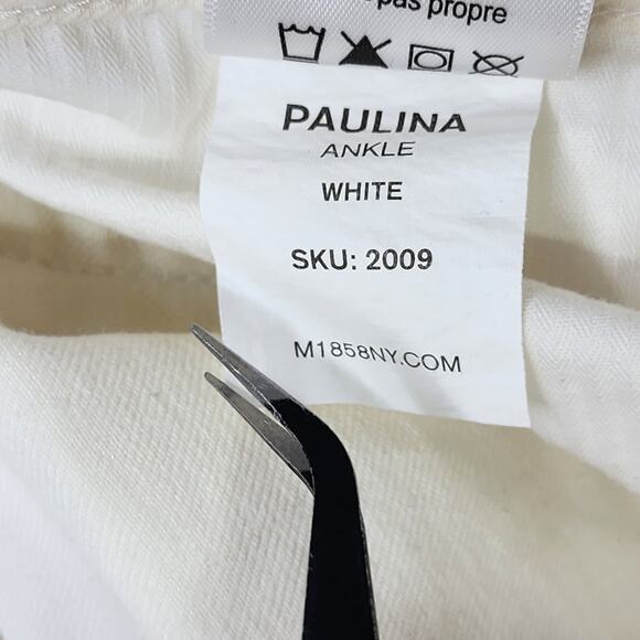 M1858 New York Jeans Womens 6/28 White Paulina Ankle Low Rise Skinny Stretch - Picture 9 of 14